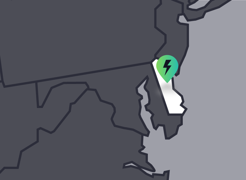 Map of Delaware and the surrounding states