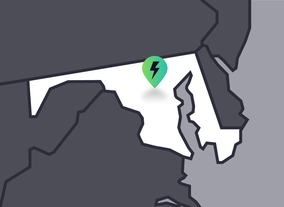 Location pin marking Maryland on map