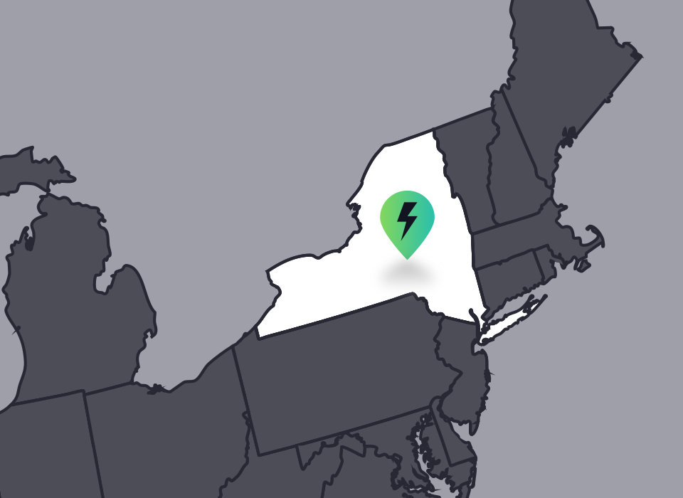New York Service Area  Highlighted on map