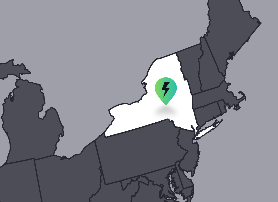 New York Service Area Highlighted on map