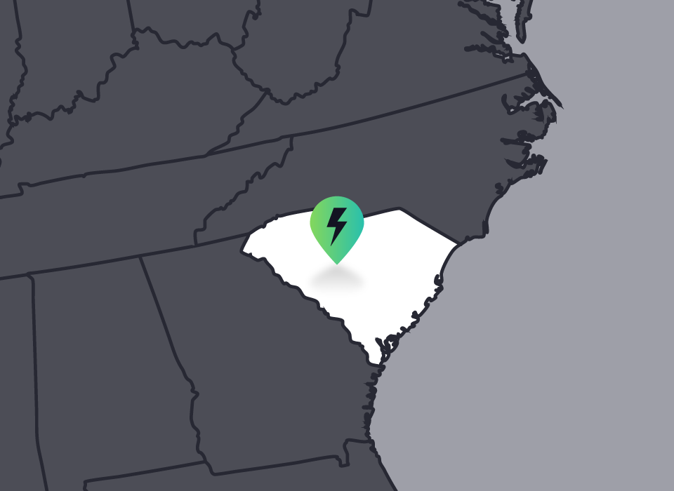 Service area for the state of South Carolina