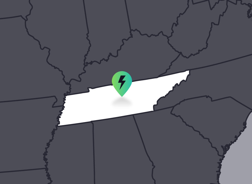 service area map of Tennessee