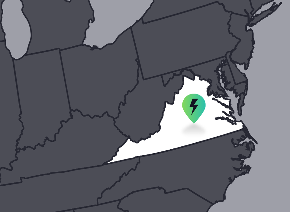 Virginia hybrid service area map